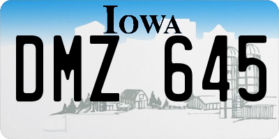 IA license plate DMZ645