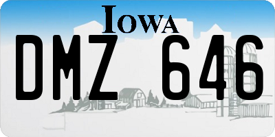 IA license plate DMZ646