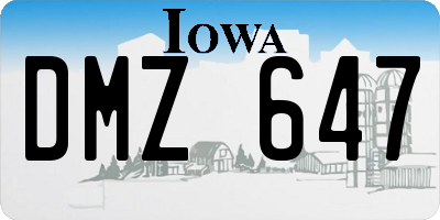 IA license plate DMZ647
