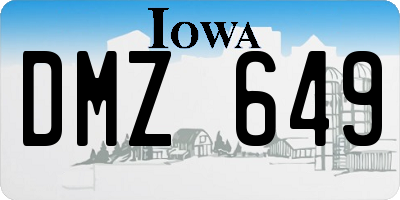 IA license plate DMZ649