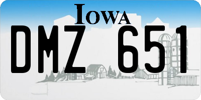 IA license plate DMZ651