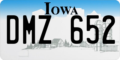IA license plate DMZ652