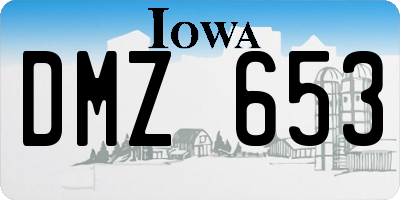 IA license plate DMZ653
