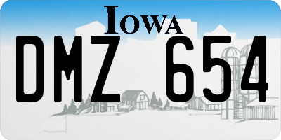 IA license plate DMZ654