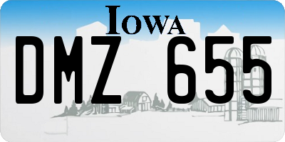 IA license plate DMZ655