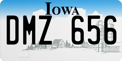 IA license plate DMZ656
