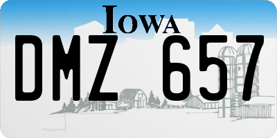 IA license plate DMZ657