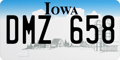 IA license plate DMZ658