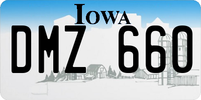 IA license plate DMZ660