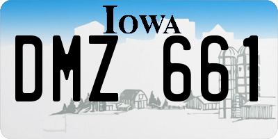 IA license plate DMZ661