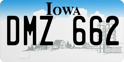 IA license plate DMZ662