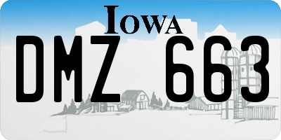 IA license plate DMZ663