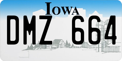 IA license plate DMZ664