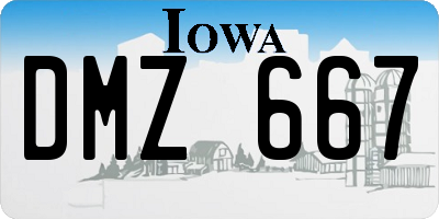 IA license plate DMZ667