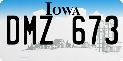 IA license plate DMZ673