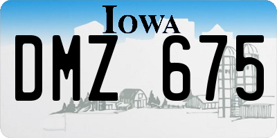 IA license plate DMZ675
