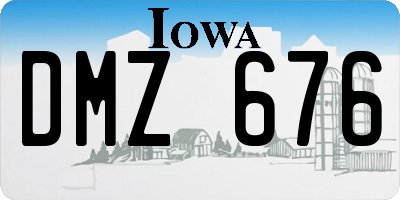 IA license plate DMZ676