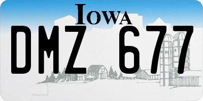 IA license plate DMZ677
