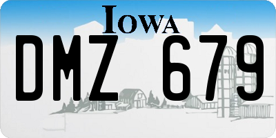 IA license plate DMZ679