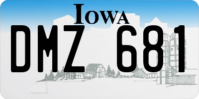 IA license plate DMZ681
