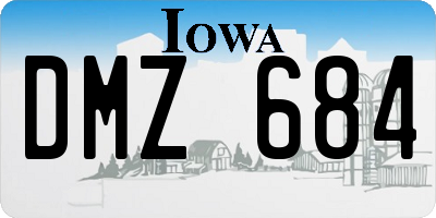 IA license plate DMZ684