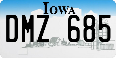IA license plate DMZ685