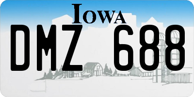 IA license plate DMZ688