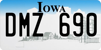 IA license plate DMZ690