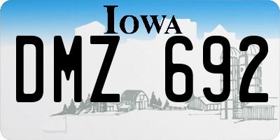 IA license plate DMZ692