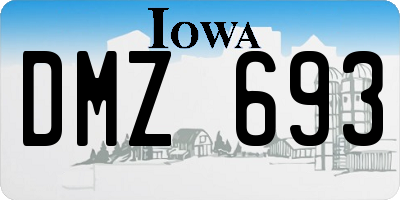IA license plate DMZ693