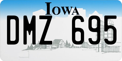 IA license plate DMZ695