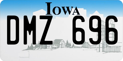 IA license plate DMZ696