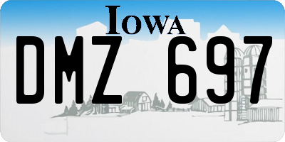 IA license plate DMZ697