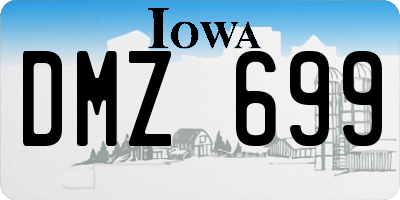 IA license plate DMZ699