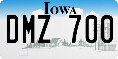 IA license plate DMZ700