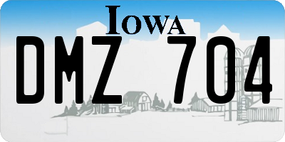 IA license plate DMZ704