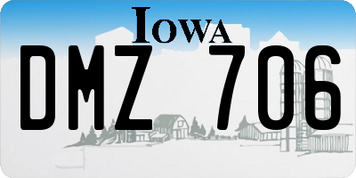 IA license plate DMZ706
