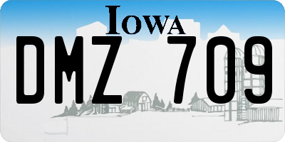 IA license plate DMZ709