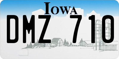 IA license plate DMZ710
