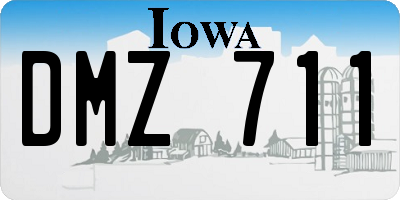 IA license plate DMZ711