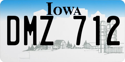 IA license plate DMZ712