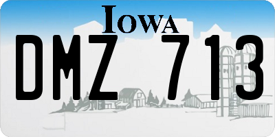 IA license plate DMZ713