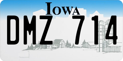 IA license plate DMZ714
