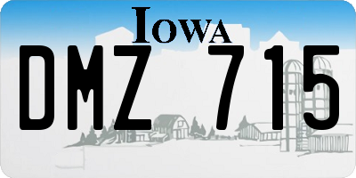 IA license plate DMZ715