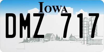 IA license plate DMZ717