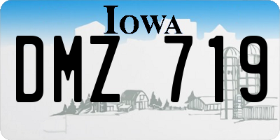 IA license plate DMZ719