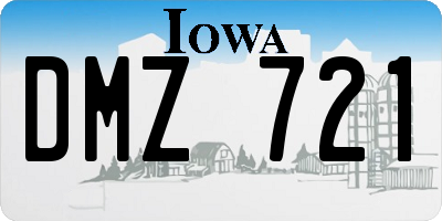 IA license plate DMZ721