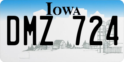 IA license plate DMZ724
