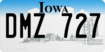 IA license plate DMZ727