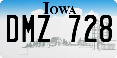 IA license plate DMZ728